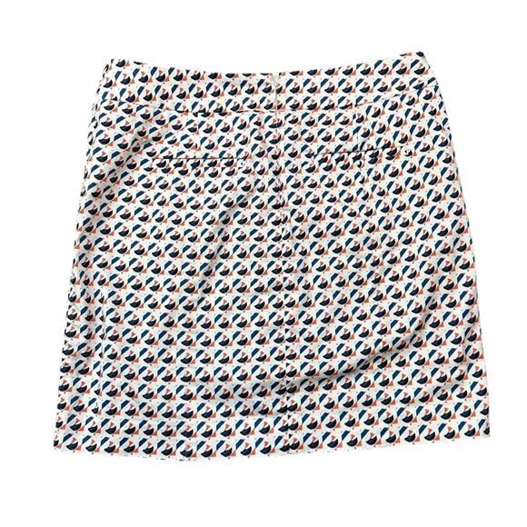 Ann Taylor Madison Blue Red and White Mini Pencil Skirt Size 4 - Picture 2 of 7